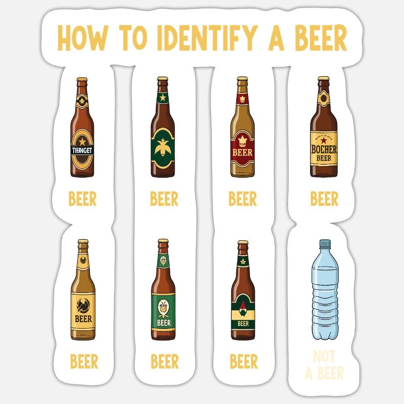 Guide d’identification de la bière - Sticker taille S (10 x 10 cm) - blanc mat