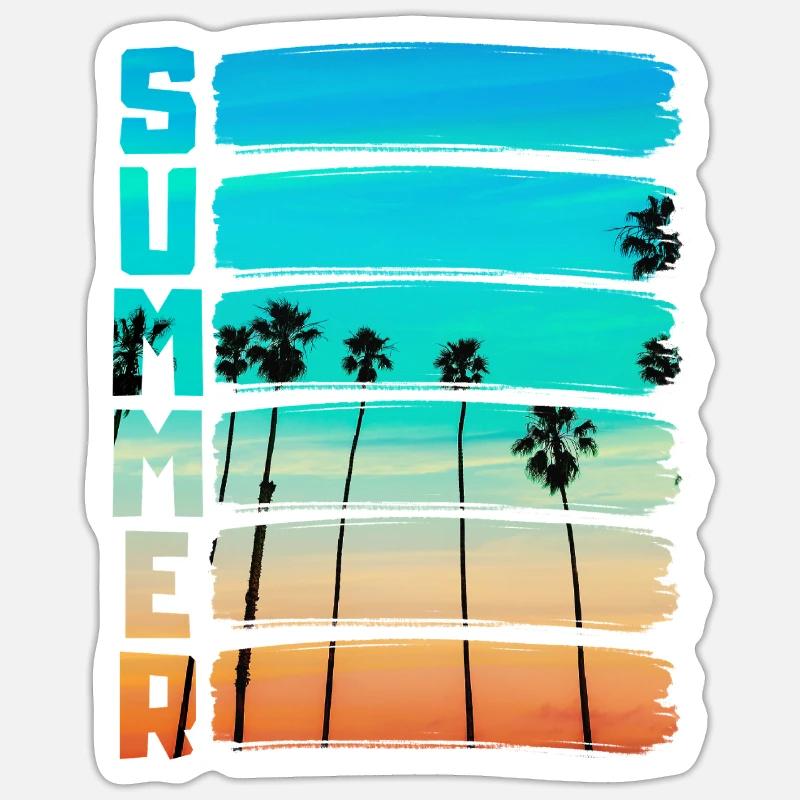 Été - Sticker taille S (10 x 10 cm) - blanc mat