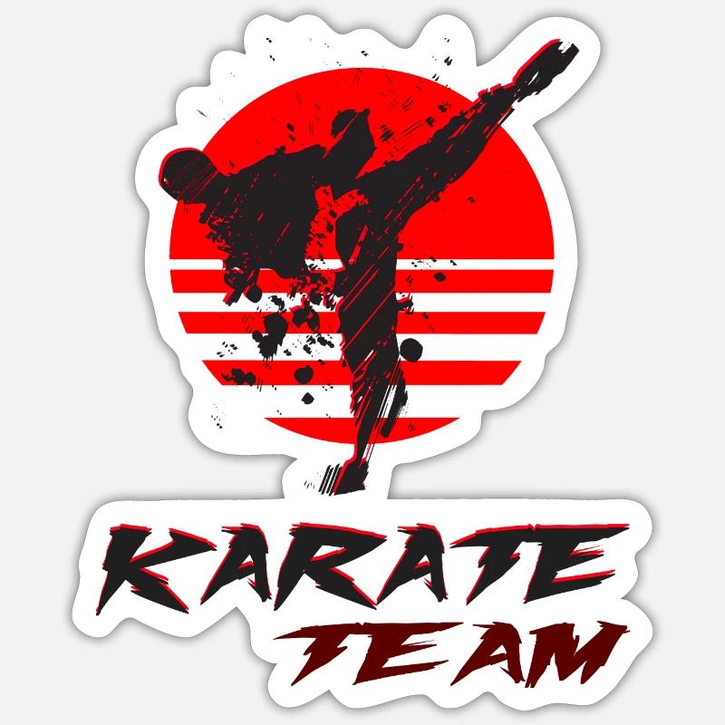 Équipe de karaté - Sticker taille S (10 x 10 cm) - blanc mat
