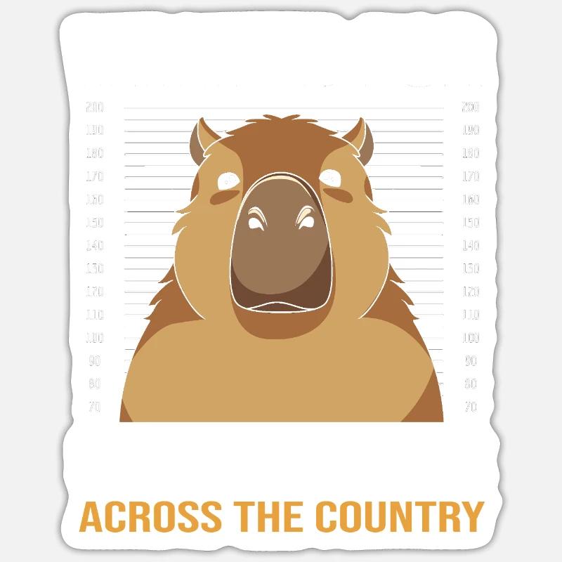 Capybara Capibara - Sticker Größe S (10 x 10 cm) - Mattweiß
