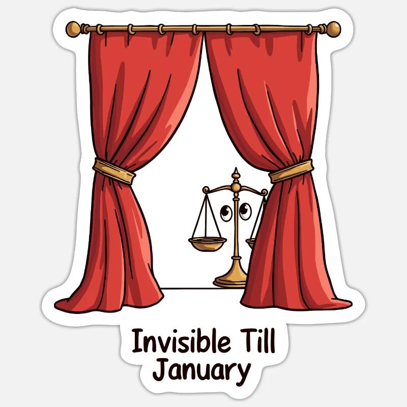 Invisible until January Sticker size S (10 x 10 cm)