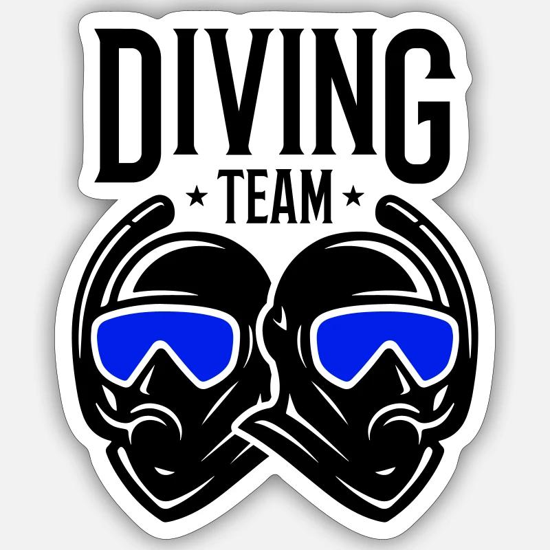 Diving Team Diving - Sticker size S (10 x 10 cm) - white matte