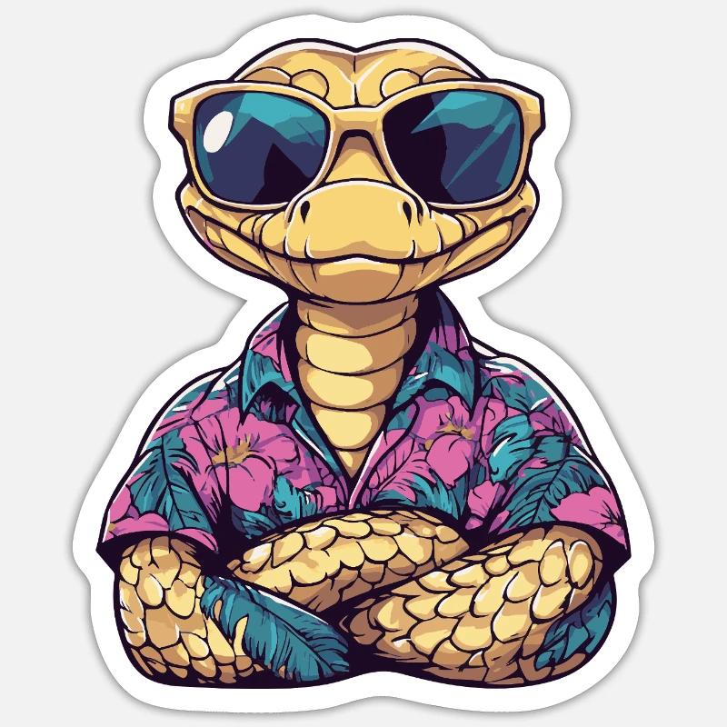 Snake Cobra Comic Holiday Sticker taille S (10 x 10 cm)