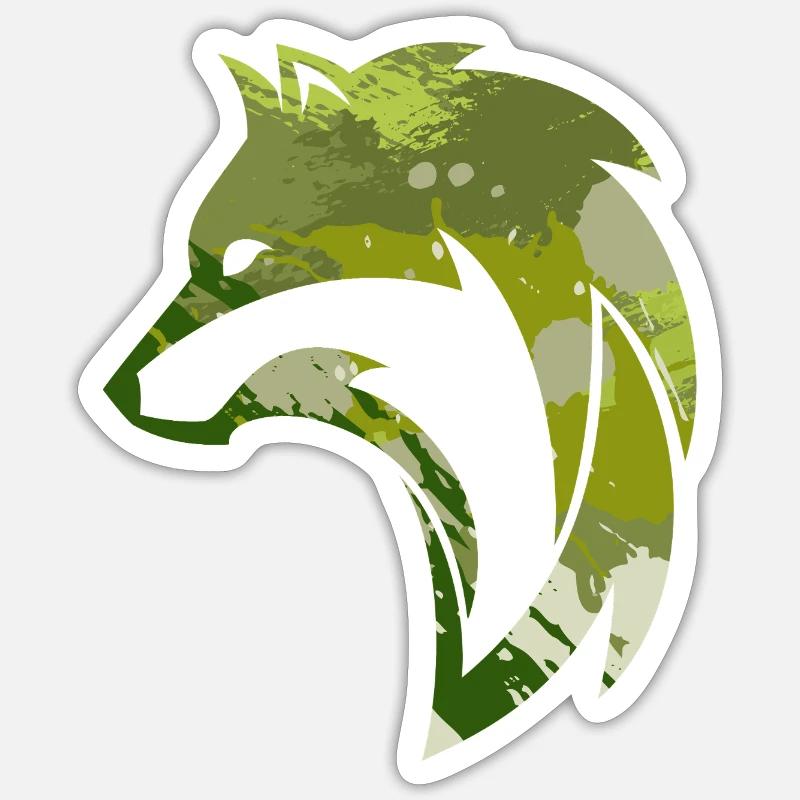 Wild Wolf Camouflage Pattern - Sticker size S (10 x 10 cm) - white matte