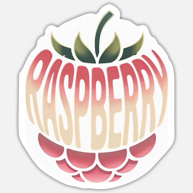 Raspberry - Cool Fruit Logo - Sticker size S (10 x 10 cm) - white matte