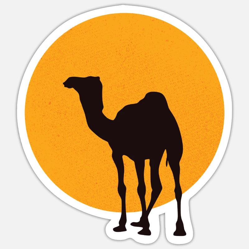 Silhouette chameau dromadaire - Sticker taille S (10 x 10 cm) - blanc mat