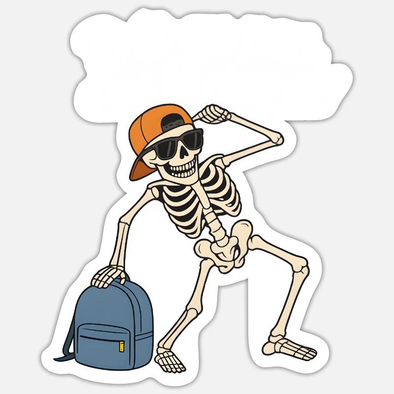 Cool Skeleton - Sticker size S (10 x 10 cm) - white matte