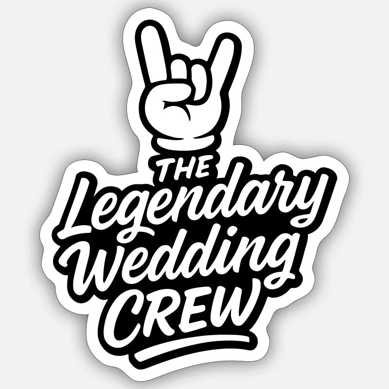 Hochzeit Crew Hochzeitsfeier - Sticker Größe S (10 x 10 cm) - Mattweiß