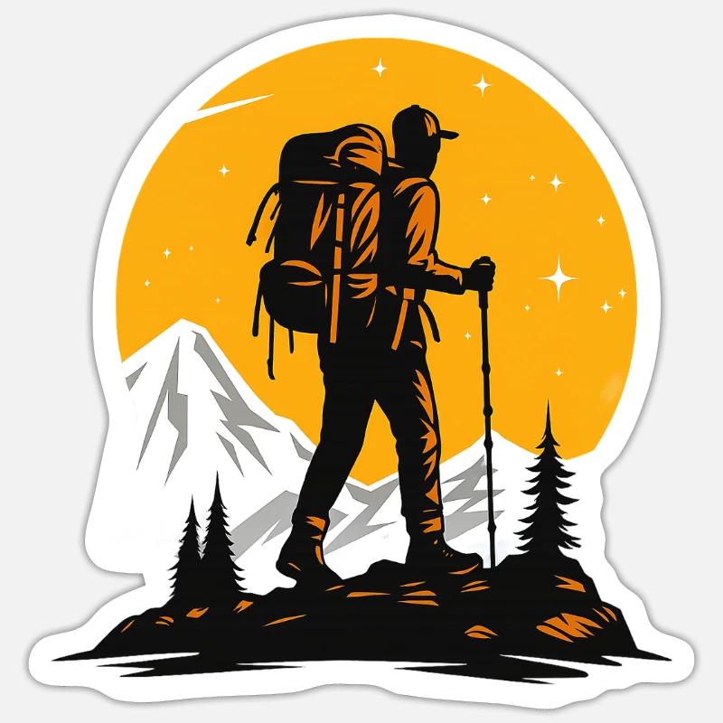 Wanderer - Sticker Größe S (10 x 10 cm) - Mattweiß
