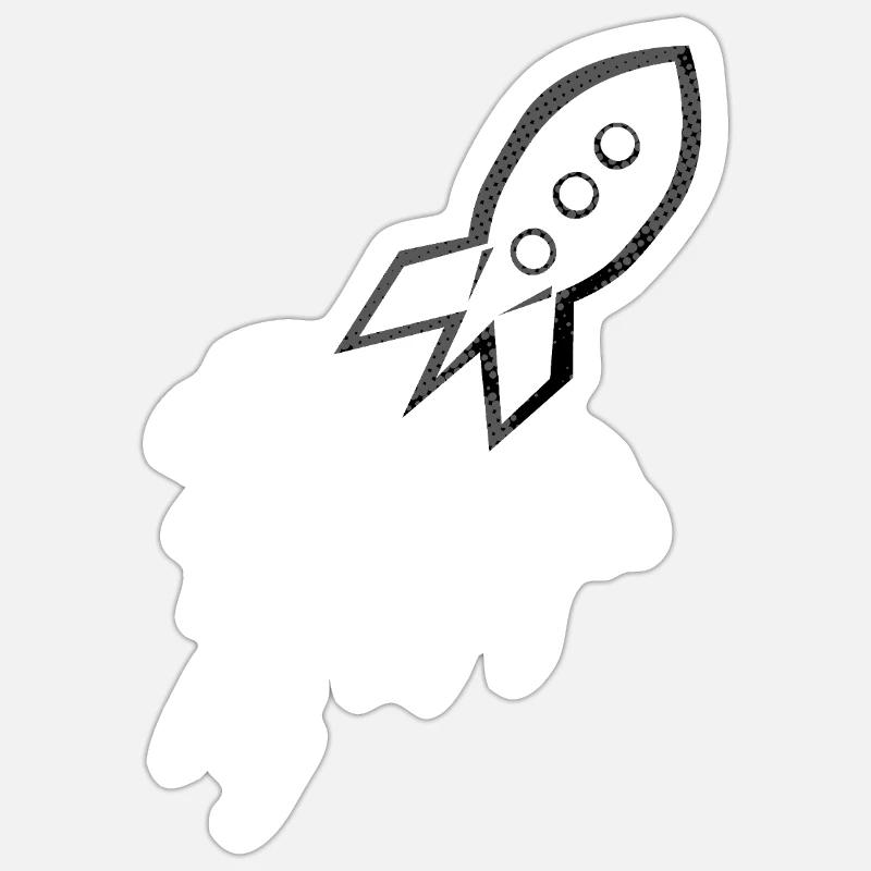 Fusée Fusée | astronaute - Sticker taille S (10 x 10 cm) - blanc mat