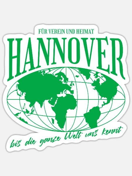 Hannover Heimat Fußball Geschenk - Sticker Größe S (10 x 10 cm) - Mattweiß