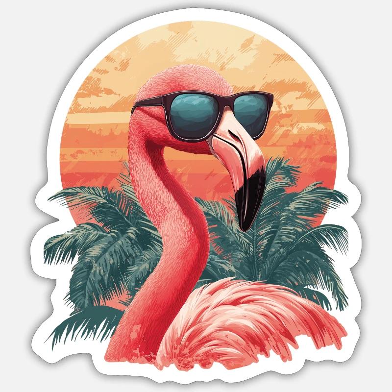 Flamingo - Sticker size S (10 x 10 cm) - white matte