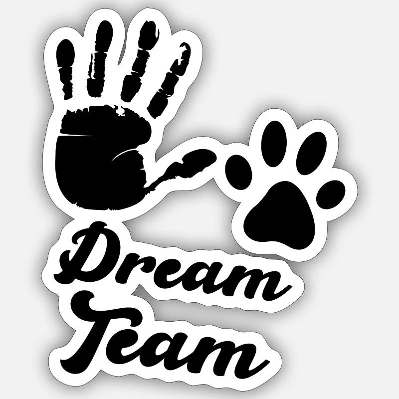 paw hand dream team - Sticker size S (10 x 10 cm) - white matte