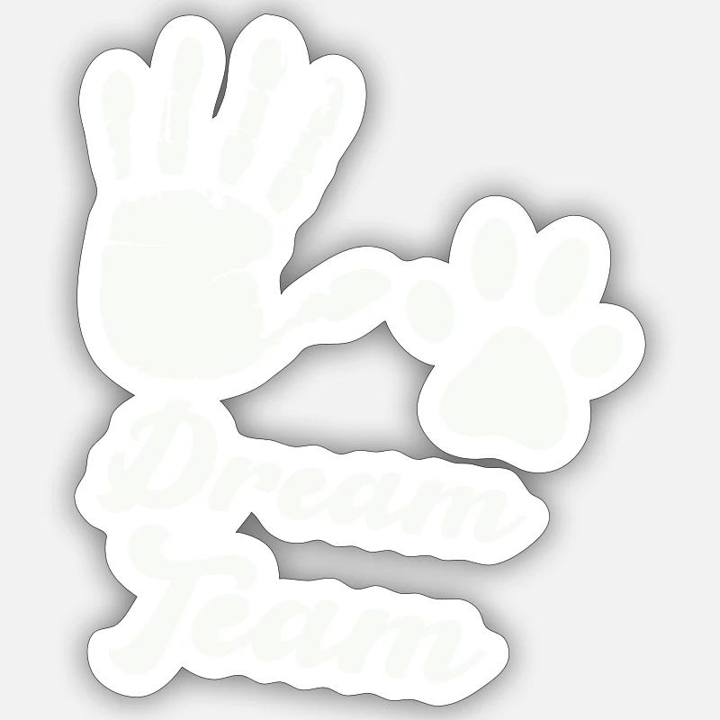 paw hand dream team - Sticker size S (10 x 10 cm) - white matte