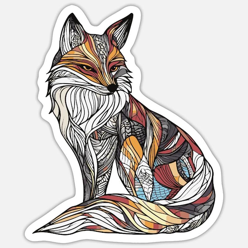 Fox - Sticker size S (10 x 10 cm) - white matte