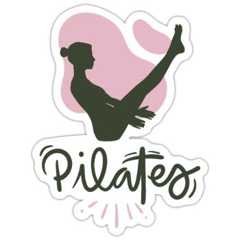 Pilates - Sticker Größe S (10 x 10 cm) - Mattweiß - Vorne