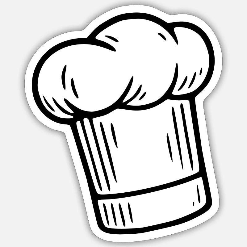 Chef's hat - Sticker size S (10 x 10 cm) - white matte