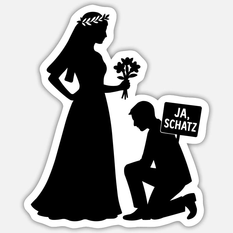 ehepaar - Sticker Größe S (10 x 10 cm) - Mattweiß