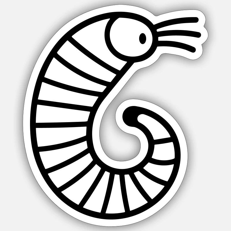 ver de terre Sticker taille S (10 x 10 cm)