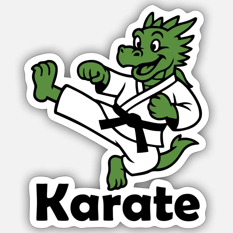 Karaté Dragon - Sticker taille S (10 x 10 cm) - blanc mat
