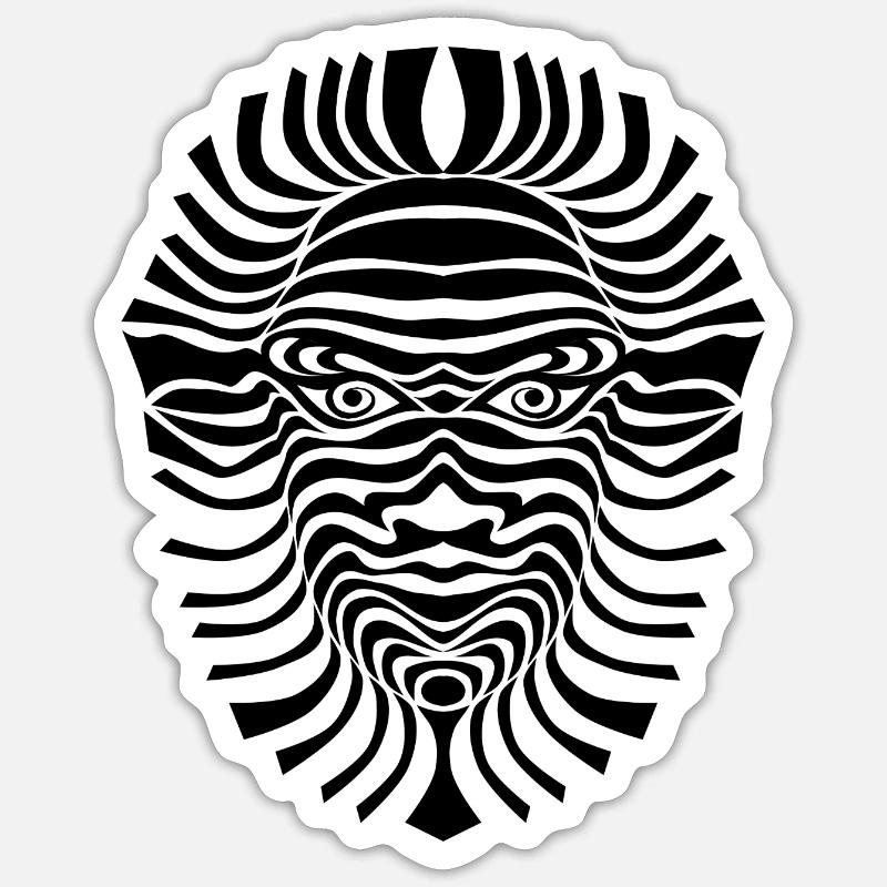 psy-chic psychedlic sixties good voodoo mask Sticker Größe S (10 x 10 cm)