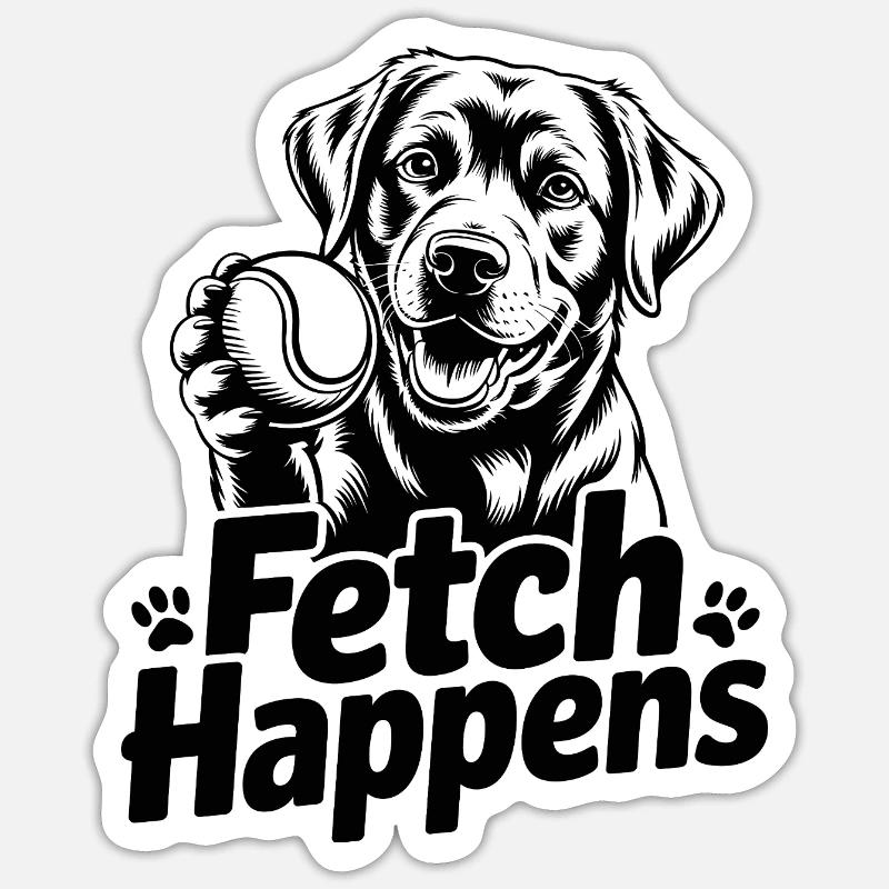 Fetch passiert - Sticker Größe S (10 x 10 cm) - Mattweiß
