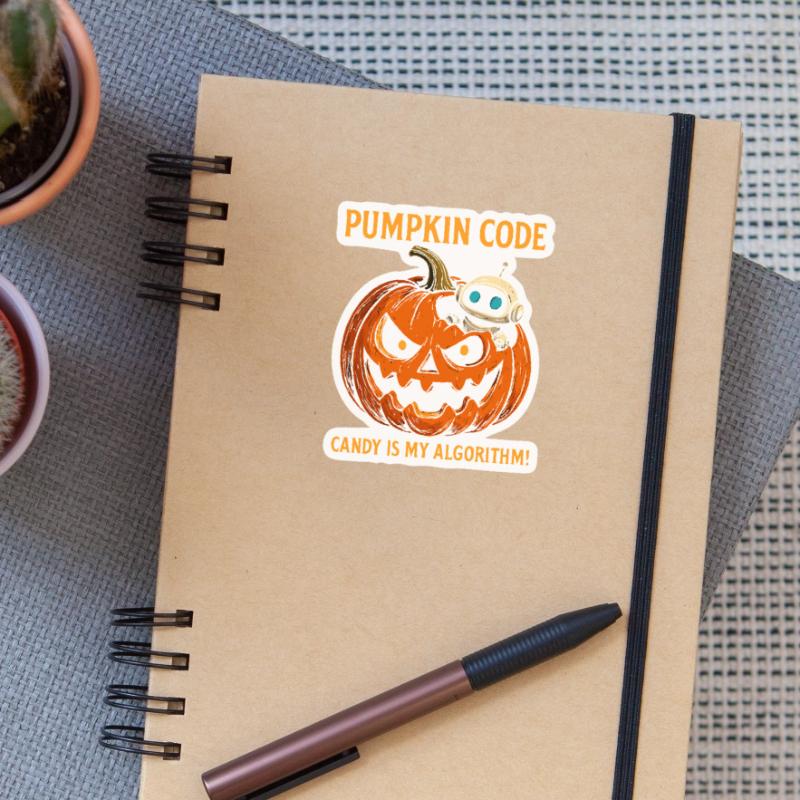 Pumpkin Code : Candy est mon algorithme ! Sticker taille S (10 x 10 cm)