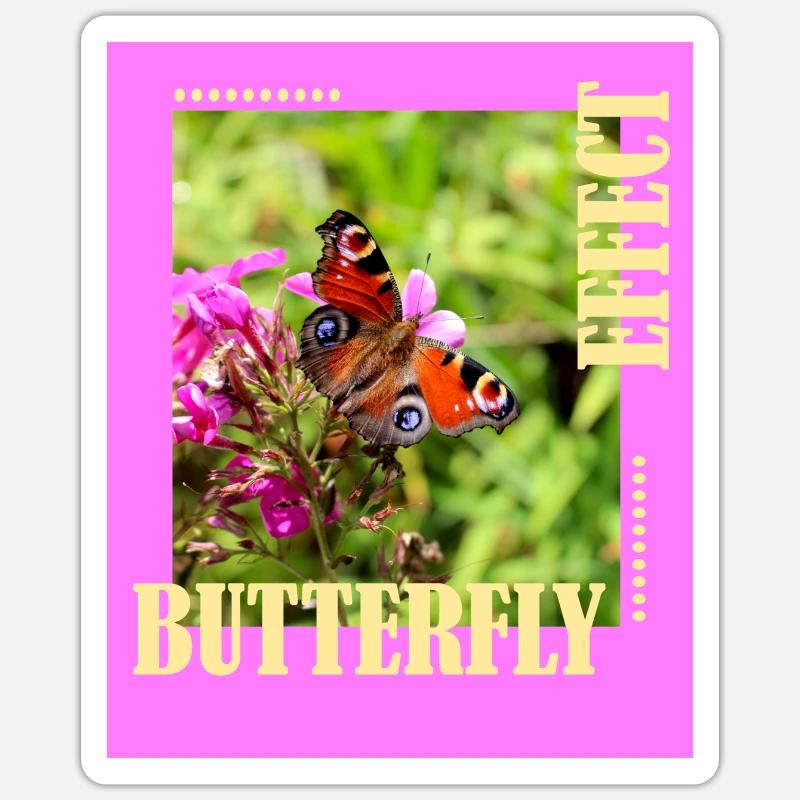 Conception de photos à effet papillon Sticker taille S (10 x 10 cm)