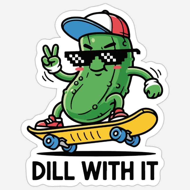 Cool Pickle - Sticker size S (10 x 10 cm) - white matte