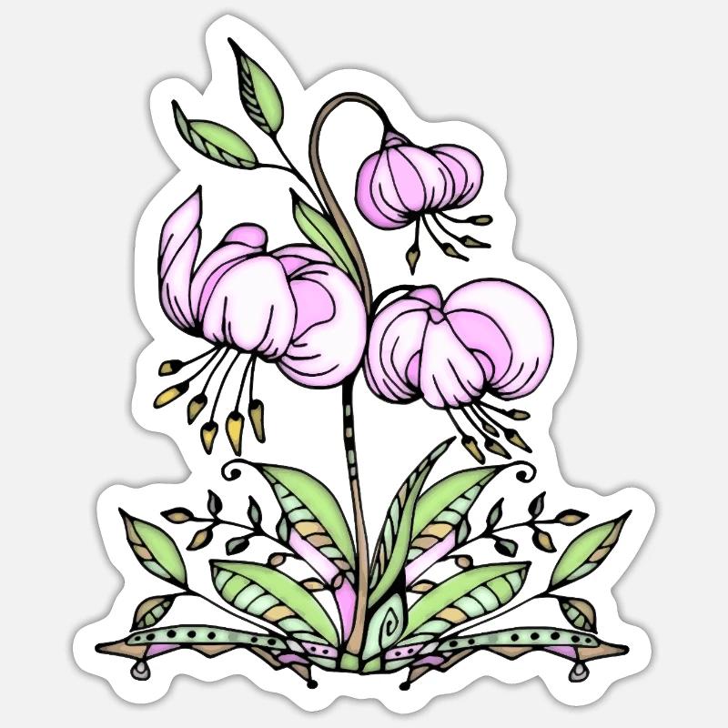 Fleur - Sticker taille S (10 x 10 cm) - blanc mat
