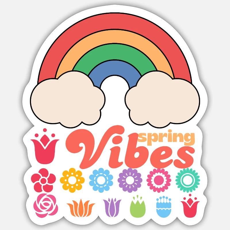 Spring Vibes - Sticker Größe S (10 x 10 cm) - Mattweiß