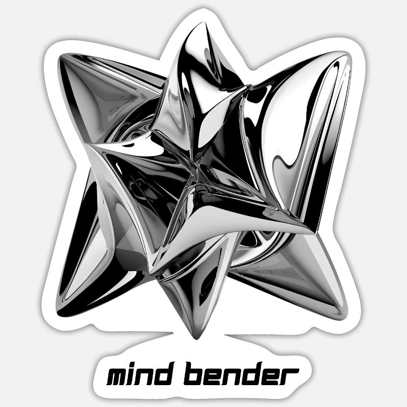 Mind Bender – Art de l’illusion d’optique - Sticker taille S (10 x 10 cm) - blanc mat