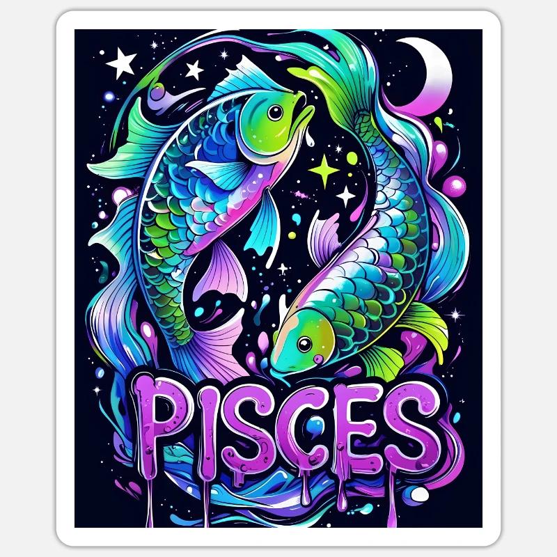 Pisces - Sticker size S (10 x 10 cm) - white matte