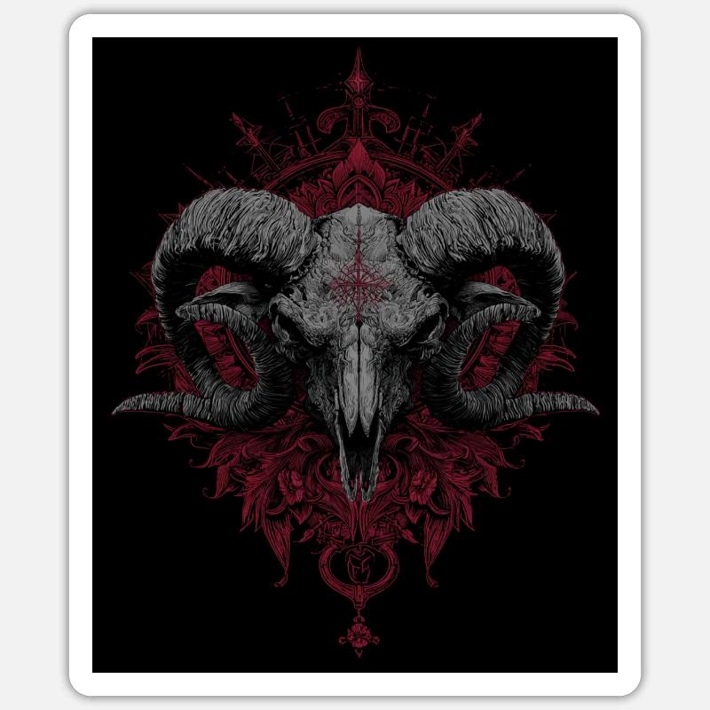 Dunkler Ramenschädel  Sticker Größe S (10 x 10 cm)