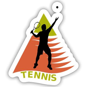 Tennis Player on Green Orange Triangle - Sticker size S (10 x 10 cm) - white matte - Front