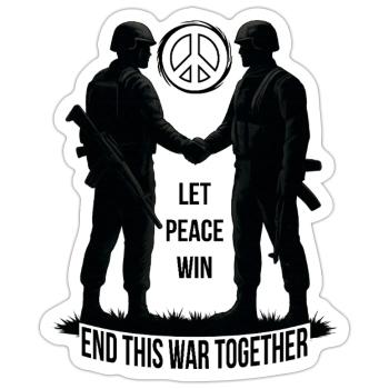 LASS DEN FRIEDEN SIEGEN - Sticker Größe S (10 x 10 cm) - Mattweiß - Vorne