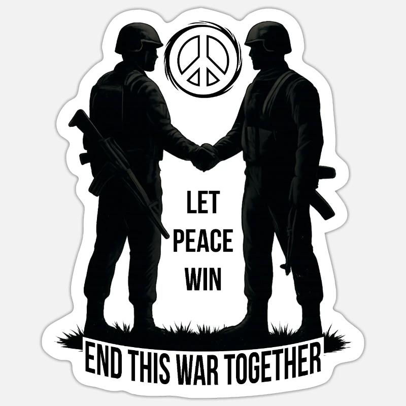 LET PEACE WIN - Sticker size S (10 x 10 cm) - white matte