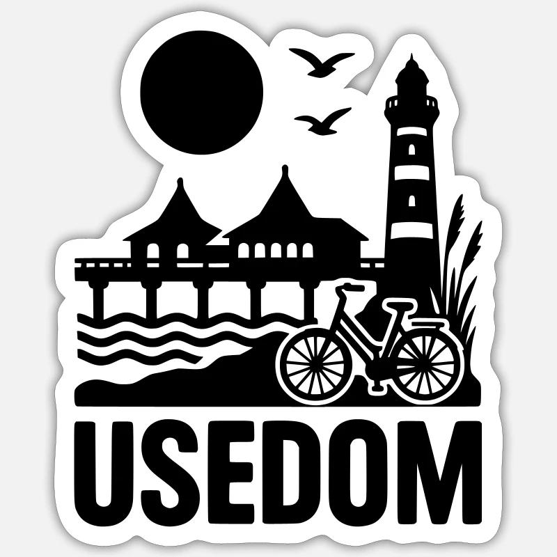 Usedom Insel - Sticker Größe S (10 x 10 cm) - Mattweiß