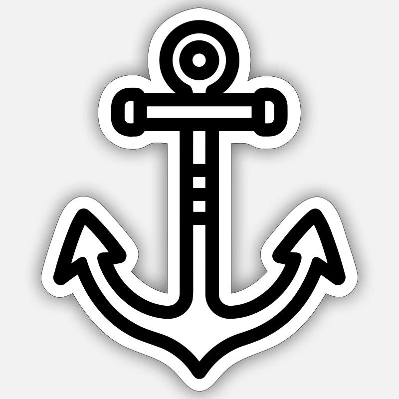 Anker - Sticker Größe S (10 x 10 cm) - Mattweiß