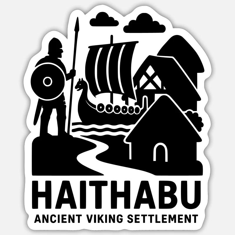 haithabu wikinger dorf  Sticker Größe S (10 x 10 cm)