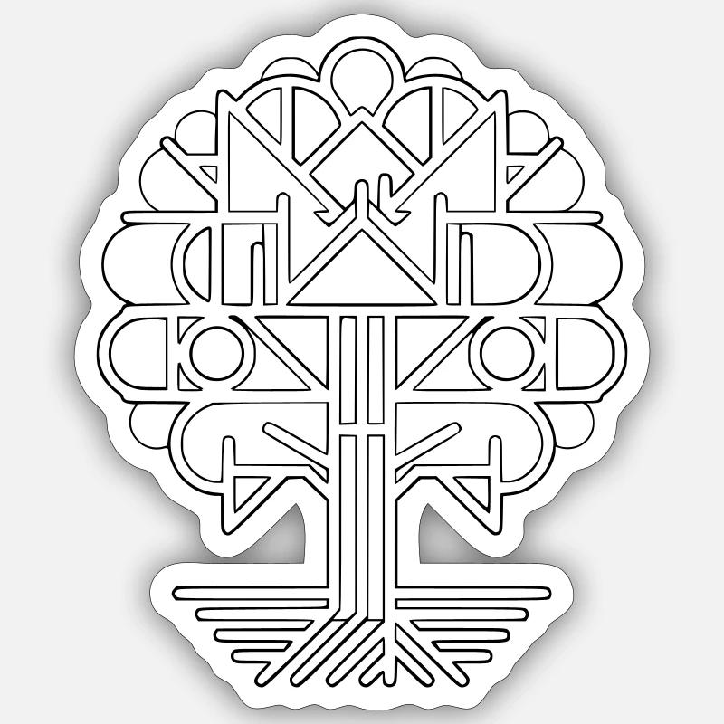 Geometrischer Lebensbaum | Modernes Logo Design Sticker Größe S (10 x 10 cm)