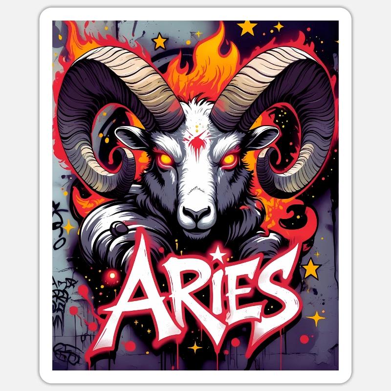 Aries - Sticker size S (10 x 10 cm) - white matte
