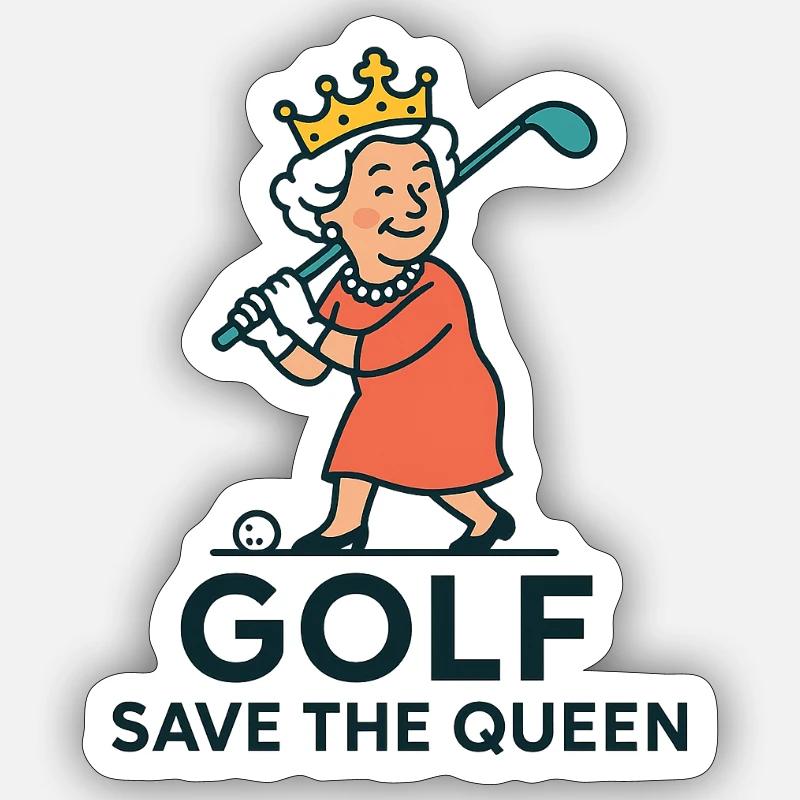 Golf save the Queen 2 Sticker size S (10 x 10 cm)
