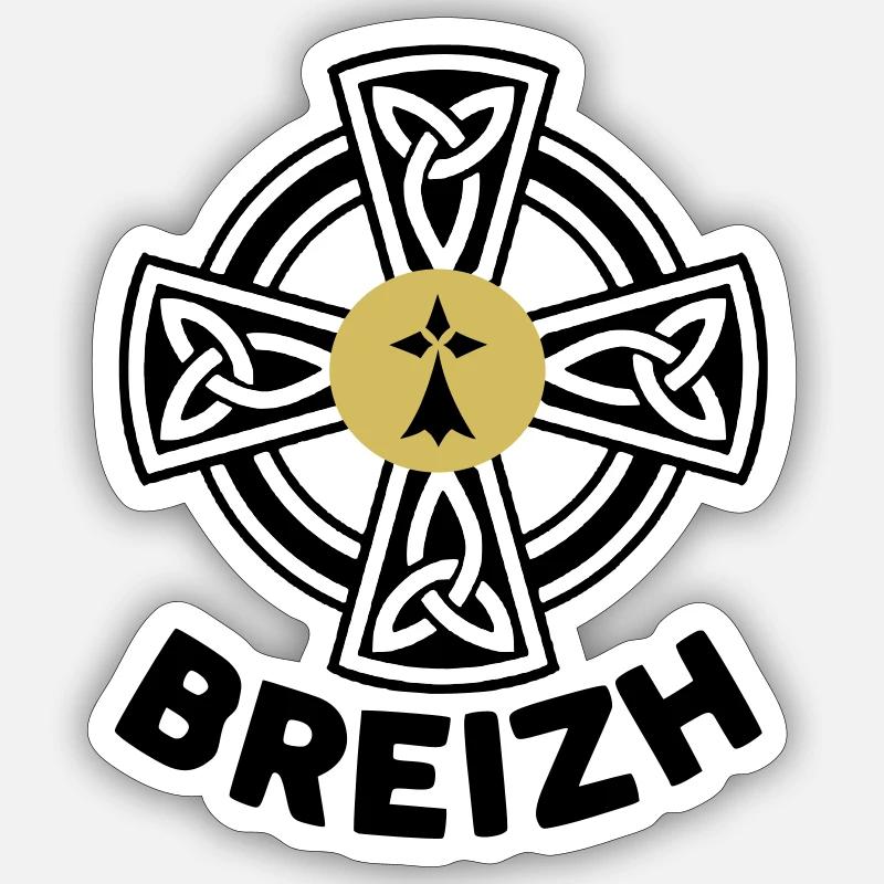 Breizh (bretagne) - Sticker taille S (10 x 10 cm) - blanc mat