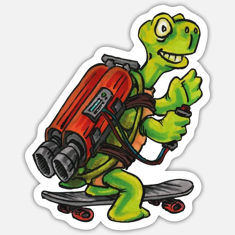 Jet pack - Sticker taille S (10 x 10 cm) - blanc mat