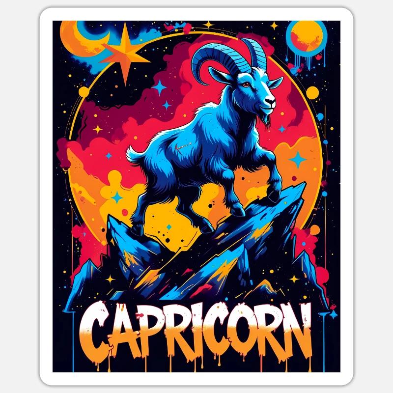 Capricorne - Sticker taille S (10 x 10 cm) - blanc mat