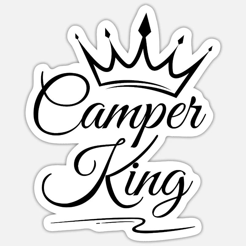 Camper King - Sticker size S (10 x 10 cm) - white matte