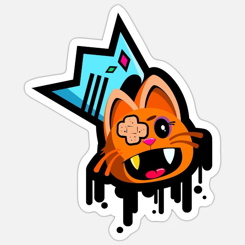 Wild cat - Sticker size S (10 x 10 cm) - white matte