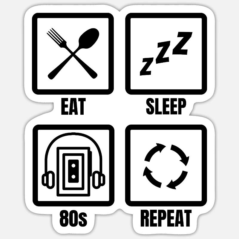 80s Schedule Sticker size S (10 x 10 cm)