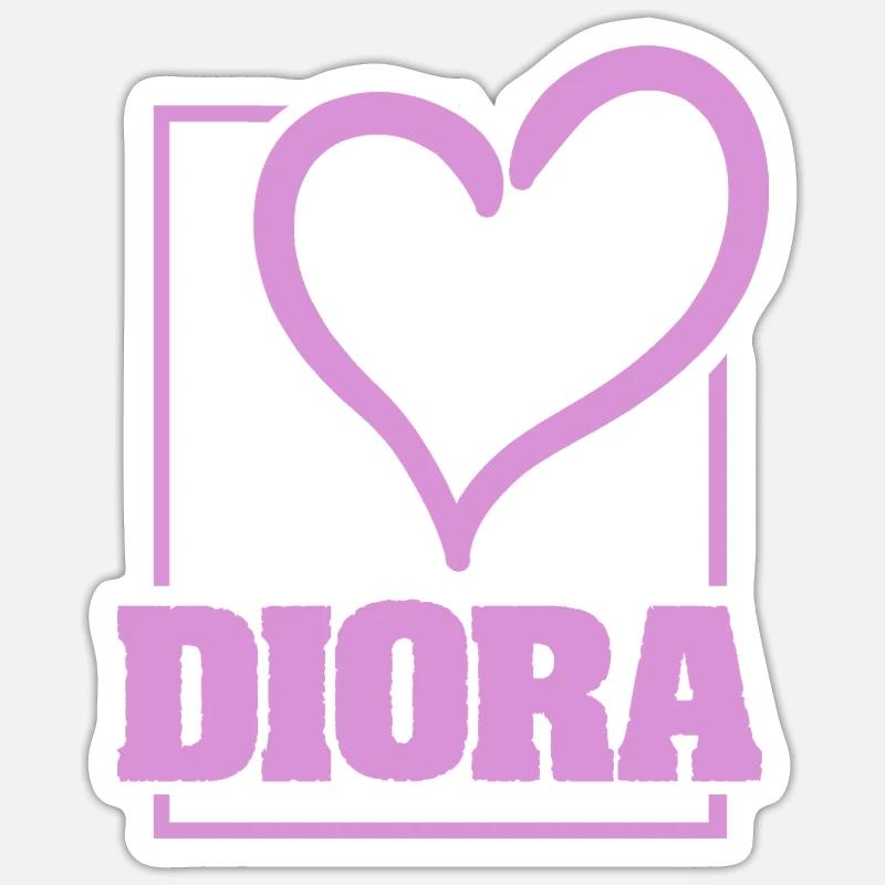 Bachelorette Diora - Sticker size S (10 x 10 cm) - white matte